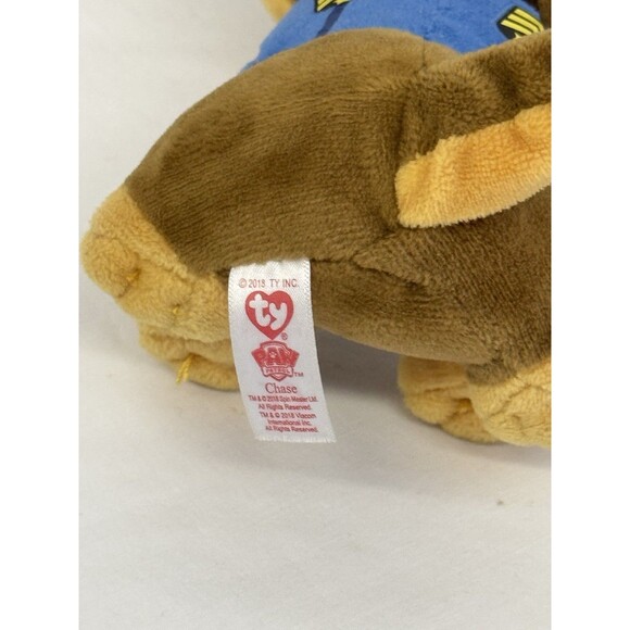 Ty Beanie Boos Paw Patrol 6” Chase the Police Dog Stuffed Animal Plush 2018 Tag - Picture 9 of 10